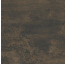 Feinsteinzeugfliese in Metalloptik, dunkelbraun und anthrazit, strukturierte Oberfläche im Industrial-Stil.