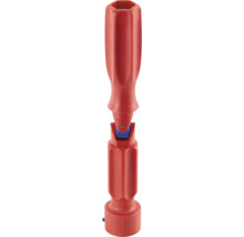 Roter ergonomischer Kunststoffhandgriff mit Gelenk für Werkzeuge.