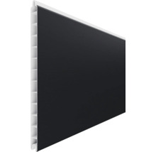 Panneau alvéolaire anthracite en plastique pour clôtures pare-vue avec vue de profil des chambres intérieures.