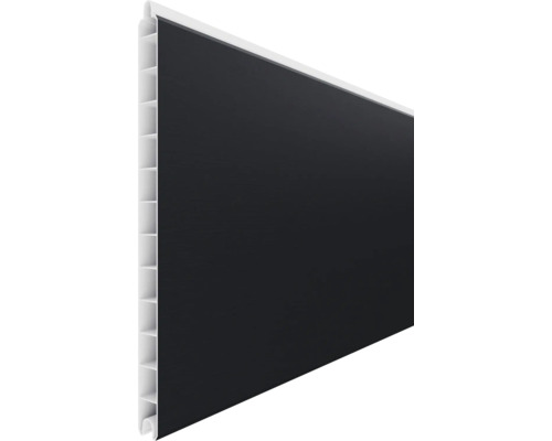 Panneau alvéolaire anthracite en plastique pour clôtures pare-vue avec vue de profil des chambres intérieures.