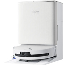 Ecovacs Saugroboter mit Absaugstation in modernem Design.
