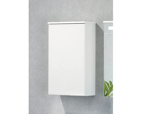 Meuble haut de salle de bain blanc à une porte pour montage mural