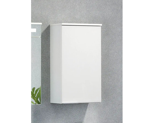 Armoire murale de salle de bain blanc brillant.