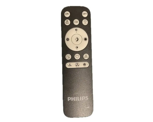 Philips Fernbedienung für Deckenventilatoren zur Steuerung von Licht und Ventilator mit Timer-Funktion und Philips Logo.