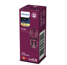 Lampe halogène Philips pour four G9, 26 Watts, 250 lumens, blanc chaud, résistant à la chaleur jusqu'à 300 degrés, durée de vie 2000 heures.