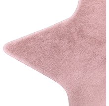 Sternenförmiger Teppich aus rosa Kunstfell.