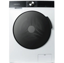 Kibernetik Waschmaschine Frontlader mit schwarzem Bullauge, digitalem Display, silbernem Drehregler und Kibernetik Logo.