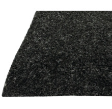 Gros plan d'une moquette en feutre aiguilleté gris foncé à surface texturée