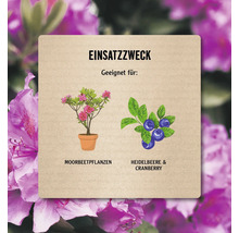 Einsatzbereich: Geeignet für Moorbeetpflanzen, Heidelbeeren und Cranberrys.