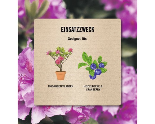 Einsatzbereich: Geeignet für Moorbeetpflanzen, Heidelbeeren und Cranberrys.