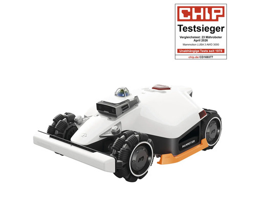 Mähroboter Mammotion LUBA mit CHIP Testsieger Siegel.