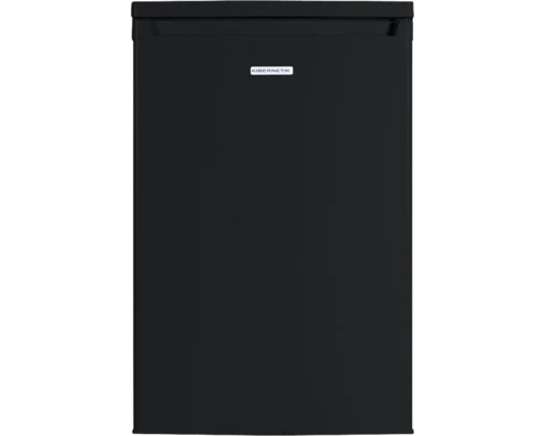Schwarzer Kibernetik Minikühlschrank mit Griffmulde.
