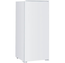Freistehender Kühlschrank oder Gefrierschrank in Weiss mit minimalistischem Design.