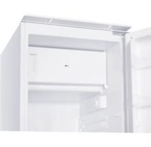 Kühlschrank-Innenraum mit integriertem Gefrierfach und geöffneter Tür
