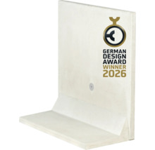 Mauerscheibe L-Stein aus Beton mit Siegel German Design Award Winner 2026.