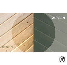 Comparaison de bois non traité pour intérieur et de bois peint pour extérieur avec structure de bois profilé. (Image AI modified or generated)