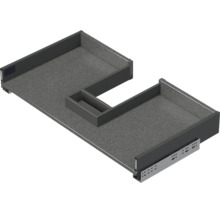 Jungborn Mineralguss Waschbecken mit Unterschrank QUARANTA BxHxT 60.5 x 37.5 x 46 cm Frontfarbe schwarz matt