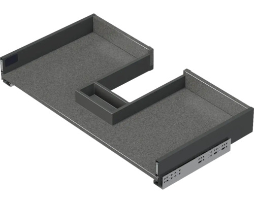 Jungborn Mineralguss Waschbecken mit Unterschrank QUARANTA BxHxT 60.5 x 37.5 x 46 cm Frontfarbe schwarz matt
