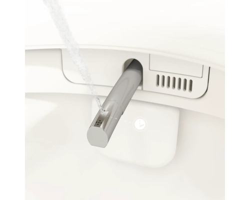VitrA Dusch-WC Set V-Care Comfort Tiefspüler spülrandlos weiss glänzend mit VitrA Hygiene und VitrA Clean Beschichtung mit WC-Sitz 5674B403-6196