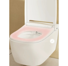 VitrA Dusch-WC Set V-Care Comfort Tiefspüler spülrandlos weiss glänzend mit VitrA Hygiene und VitrA Clean Beschichtung mit WC-Sitz 5674B403-6196