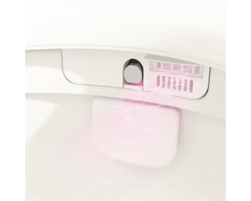 VitrA Dusch-WC Set V-Care Comfort Tiefspüler spülrandlos weiss glänzend mit VitrA Hygiene und VitrA Clean Beschichtung mit WC-Sitz 5674B403-6196