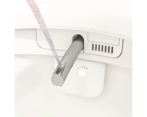 VitrA Dusch-WC Set V-Care Comfort Tiefspüler spülrandlos weiss glänzend mit VitrA Hygiene und VitrA Clean Beschichtung mit WC-Sitz 5674B403-6196