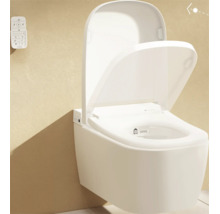 VitrA Dusch-WC Set V-Care Comfort Tiefspüler spülrandlos weiss glänzend mit VitrA Hygiene und VitrA Clean Beschichtung mit WC-Sitz 5674B403-6196