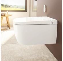 VitrA Dusch-WC Set V-Care Comfort Tiefspüler spülrandlos weiss glänzend mit VitrA Hygiene und VitrA Clean Beschichtung mit WC-Sitz 5674B403-6196