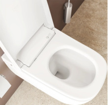 VitrA Dusch-WC Set V-Care Comfort Tiefspüler spülrandlos weiss glänzend mit VitrA Hygiene und VitrA Clean Beschichtung mit WC-Sitz 5674B403-6196