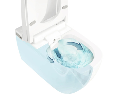 VitrA Dusch-WC Set V-Care Comfort Tiefspüler spülrandlos weiss glänzend mit VitrA Hygiene und VitrA Clean Beschichtung mit WC-Sitz 5674B403-6196