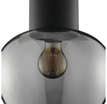 Suspension moderne avec un grand globe en verre et une ampoule interne