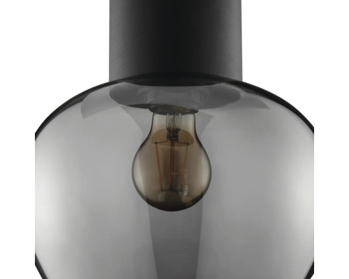Suspension moderne avec un grand globe en verre et une ampoule interne
