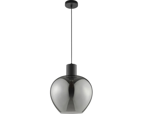 Suspension moderne avec abat-jour en verre rond et suspension par câble