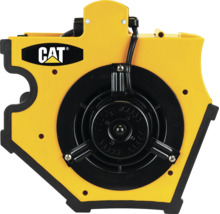 Gelbes Caterpillar Gebläse mit Caterpillar Logo.