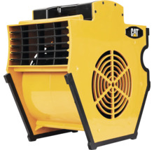 Gelber CAT Gebläseventilator aus Kunststoff für die Luftzirkulation mit CAT Logo.