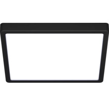 Plafonnier LED carré avec cadre noir.