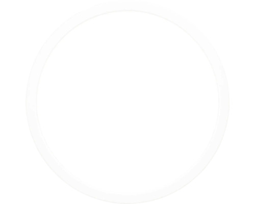 Plafonnier LED rond et plat avec cadre sobre.
