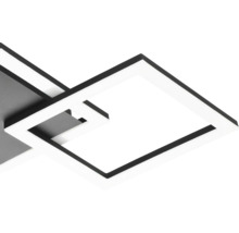 Detailansicht einer modernen, quadratischen LED-Deckenleuchte mit ineinander verschachtelten Rahmen.