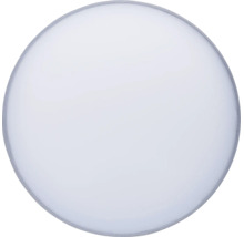 Plafonnier LED rond au design plat avec diffuseur blanc.