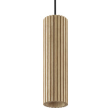 Suspension cylindrique en bois avec aspect lamellé comme éclairage suspendu