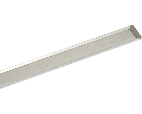 Profilé de finition carré en métal brossé pour carrelage ou revêtements de sol.