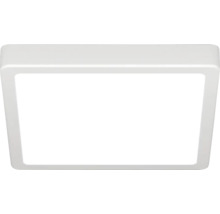 Plafonnier LED blanc carré au design plat avec des coins arrondis.