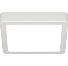 Quadratische LED-Deckenleuchte in Weiss mit abgerundeten Ecken, flaches Panel für die Decken- oder Wandmontage.