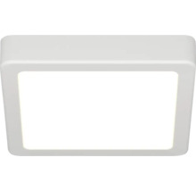 Quadratische LED-Anbauleuchte in Weiss mit abgerundeten Ecken.