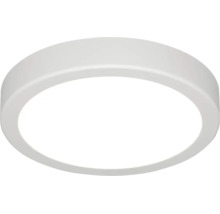 Plafonnier rond et plat blanc pour l interieur.