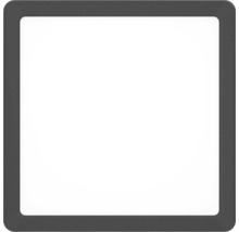Panneau LED carré avec un cadre foncé et une surface lumineuse blanche.