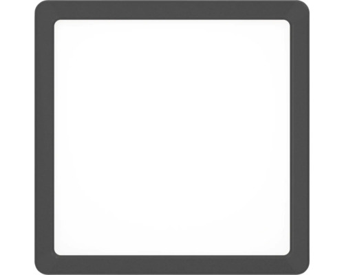 Panneau LED carré avec un cadre foncé et une surface lumineuse blanche.