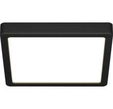 Plafonnier LED carré avec cadre noir.