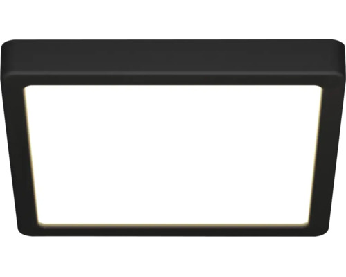 Plafonnier LED carré avec cadre noir.