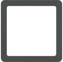 Plafonnier LED carré et plat avec cadre sombre.